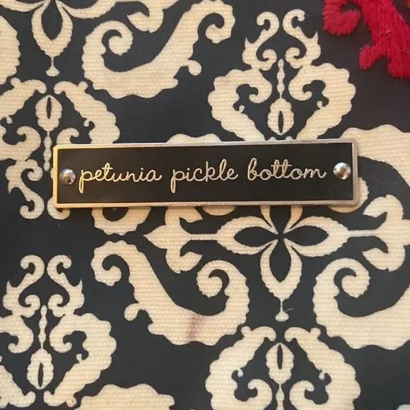 Petunia Pickle Bottom diaper bag, excellent condition black, white, and burgundy - Picture 4 of 13